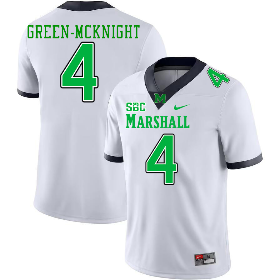 Men #4 Jadarius Green-McKnight Marshall Thundering Herd SBC Conference College Football Jerseys Stit